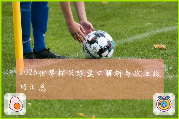 2026世界杯买球盘口解析与投注技巧汇总